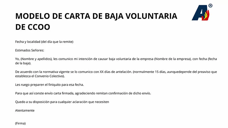 Modelo de carta de baja voluntaria: ejemplos y cómo redactarla